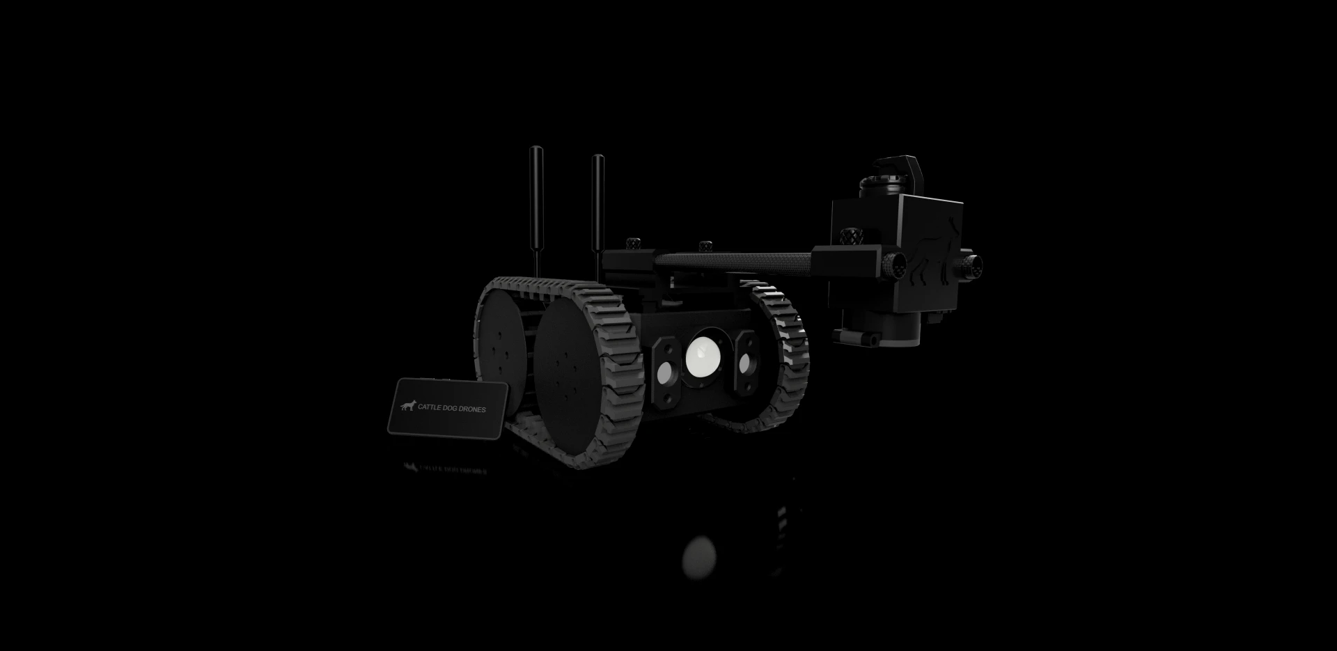 K9 BRUTE HERO — shot BT-2: robot half-out of the opened backpack on the ground, operator's hands in frame. Shoot wide; the slot crops to 21:9.